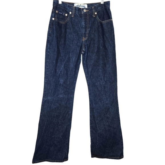 Express Bleus Vintage Dark Wash High Rise Wide Leg Flare Denim Jeans Size 7 / 8 - Picture 1 of 10